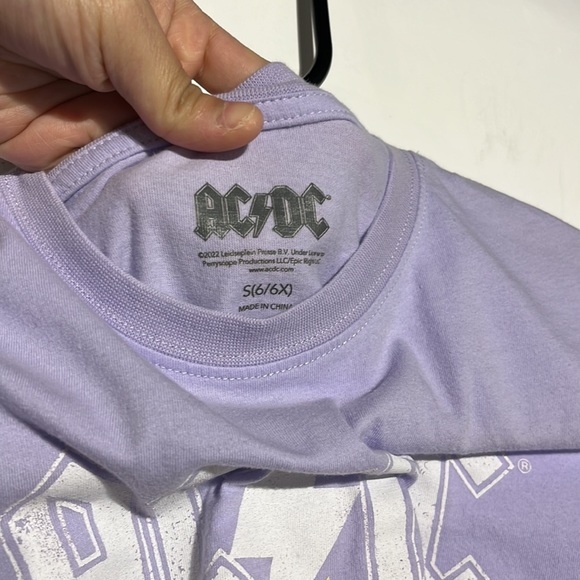 ACDC Purple Graphic Tee Shirt Size S (6/6X) - Picture 3 of 5